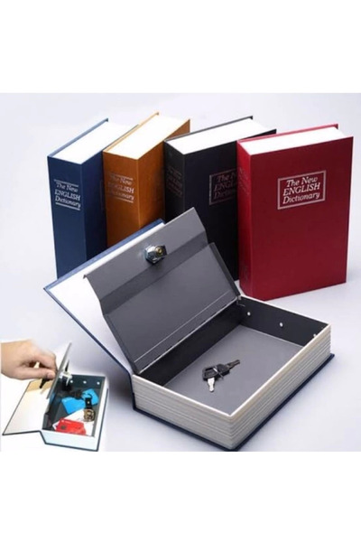 Epilons صندوق أمان مخفي على شكل كتاب مع قفل حصالة كبيرة الحجم