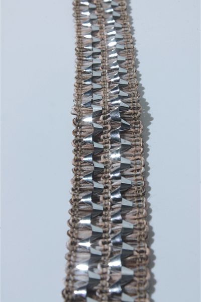 ÖZPAŞ TEKSTİL VE AKSESUAR Brown Strip with Shiny Silver Confetti - 2.5cm, 3 m