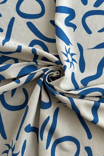 Doray Kumaş Țesătură de in viscoză cu model abstract / DRY - 164