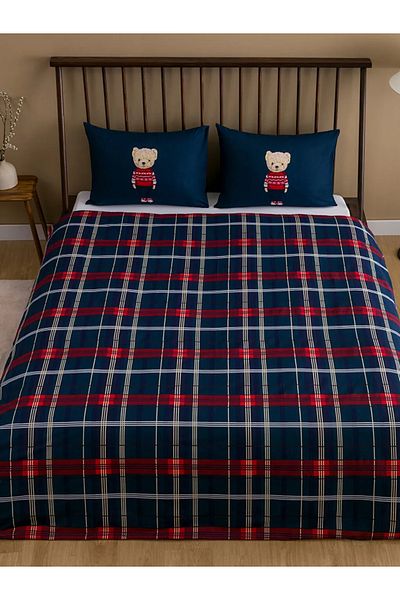 LC Waikiki LCW HOME Vegyes nyomtatott Teddy Bear Teddy nyomtatott dupla paplanhuzat szett