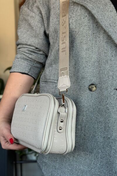 Just Polo حقيبة كتف نسائية بحزام طويل قابل للتعديل مكونة من 5 أقسام