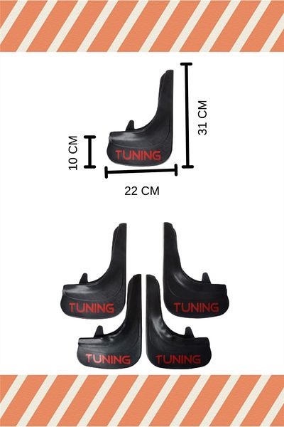 ATALAY TİCARET Yb Renault Megane 1 Tuning Written 4-Piece Dust Cover Mudguard Mudguard