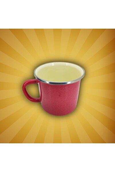 qussine Retro Red Enamel Mug - 450 Ml, 10 cm Cup Series