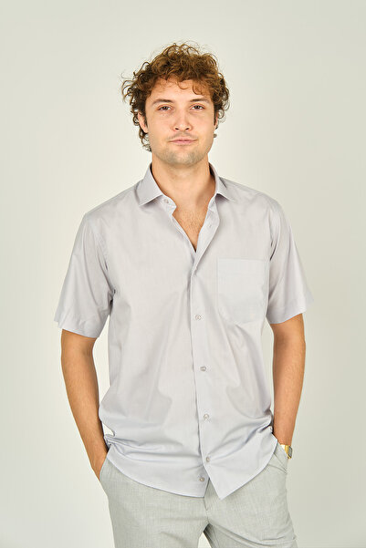 figs Чоловіча короткорукавна бавовняна сорочка з однією кишенею 1000 Сіра