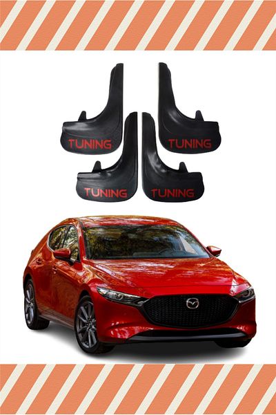 NOVDES Mazda 3 Tuning Written 4-Piece Dust Cover Fender Mudflap