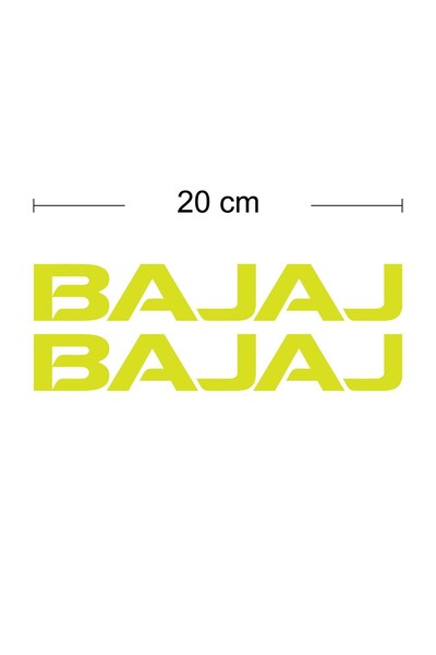 Bajaj Yazılı Neon Sarı Sticker Etiket Modeli