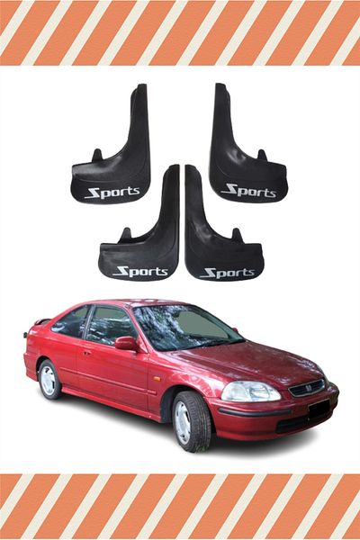 Heda Tex Yb Honda Civic 1995-2001 Sports Written 4-Piece Dust Cover Mudguard Mudflap