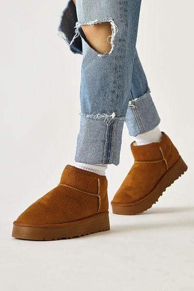 Limoya Κοντές γυναικείες μπότες Lilly-anne Tan Suede με γούνα στο εσωτερικό, γυναικείο μποτάκι