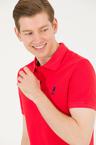 U.S. Polo Assn. Men's Red Basic Polo Neck T-Shirt 50263238-Vr030