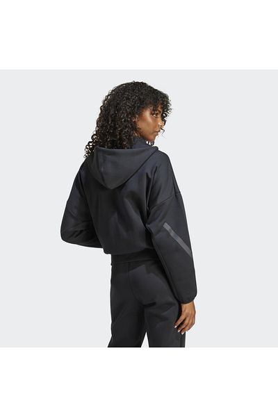 adidas Дамско черно яке с качулка и пълен цип Z.n.e.