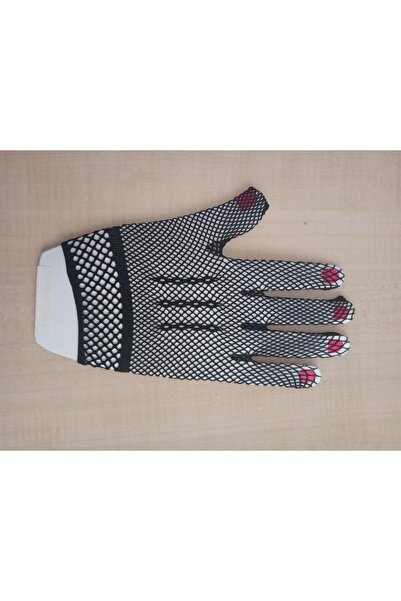 Eren Giyim قفازات بيضاء قصيرة شبكية من الليكرا