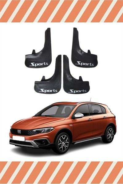 NOVDES Fiat Egea Cross All Cases Sports Written 4-Piece Dust Cover Fender Mud Flap