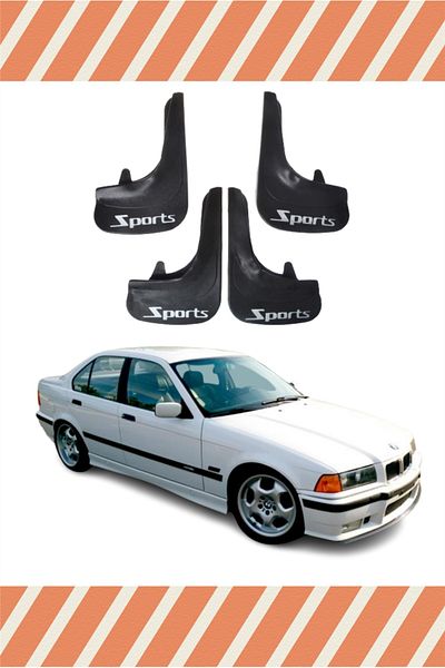 NOVDES Bmw E36 Compatible Sports Printed 4-Piece Dust Cover Mudguard Mudflap