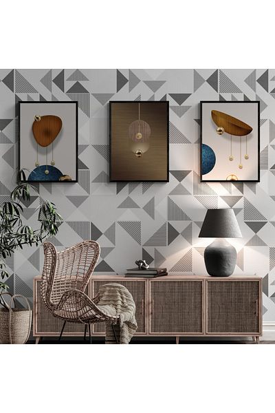 TekTablo Set de pictură din lemn cu cadru, modele de pictură cu design modern
