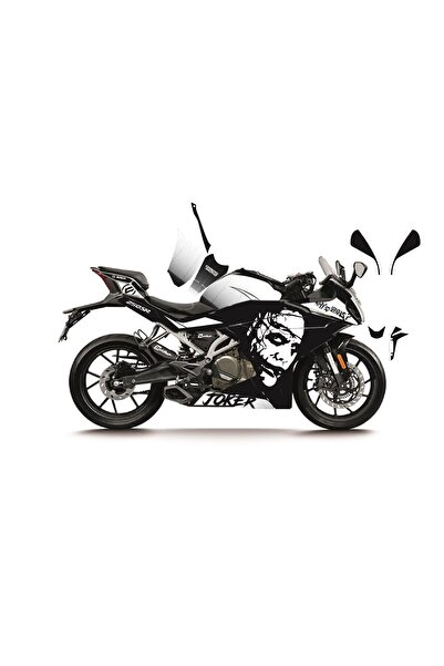 Motiker CFMOTO 250SR BEYAZ JOKER MODEL PARÇALI MOTOSIKLET KAPLAMA STICKER ETI...