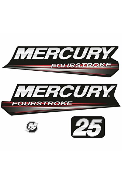 Motiker Mercury 25 Hp 4 Zamanlı Tekne Sticker Etiket Modeli