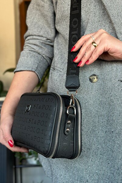 Just Polo حقيبة كتف نسائية بحزام طويل قابل للتعديل مكونة من 5 أقسام