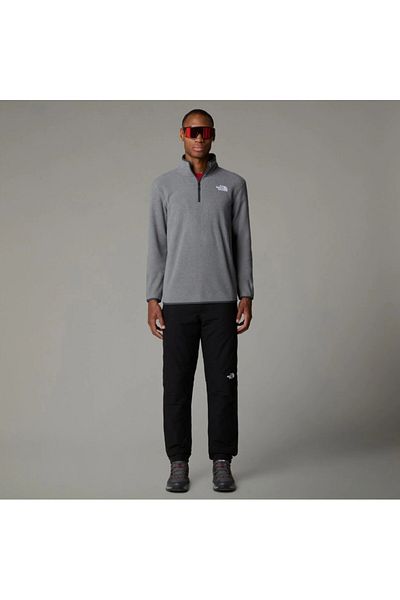 THE NORTH FACE 100 Glacier 1/4 Zip Men's Gray Stand Collar Sweatshirt