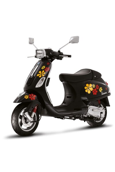 Motiker Piaggio Vespa Çiçek Desenli Sticker Etiket Modeli