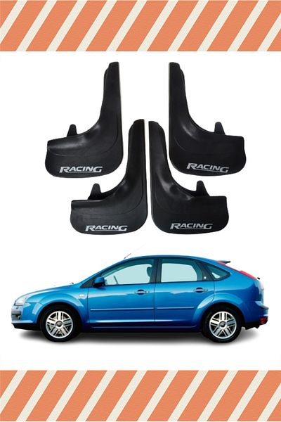 NOVDES Ford Focus 2 Hb 2005-2011 Racing Written 4-Piece Dust Cover Fender Mudflap