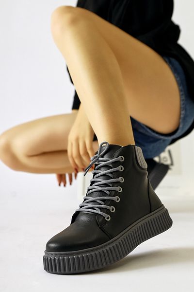 Limoya Carmel Black Lace-Up Sports Γυναικείες Μπότες, Γυναικεία Μποτάκια