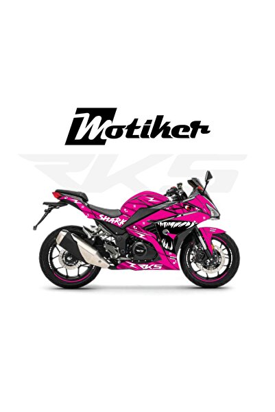 Motiker RKS R250 Pembe Shark Köpekbalığı Parçalı Motosiklet Kaplama Modeli