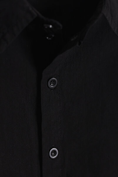 Pollito Αγόρι μαύρο κλασικό πουκάμισο με απαλή υφή