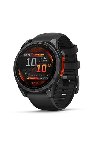 Garmin Fenix 8 - 47 mm AMOLED - Slate Gri Siyah Silikon Kayışlı