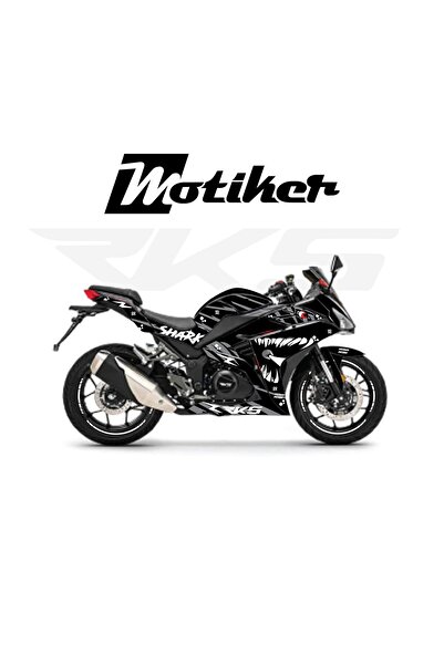 Motiker RKS R250 Siyah Shark Köpekbalığı Parçalı Motosiklet Kaplama Modeli