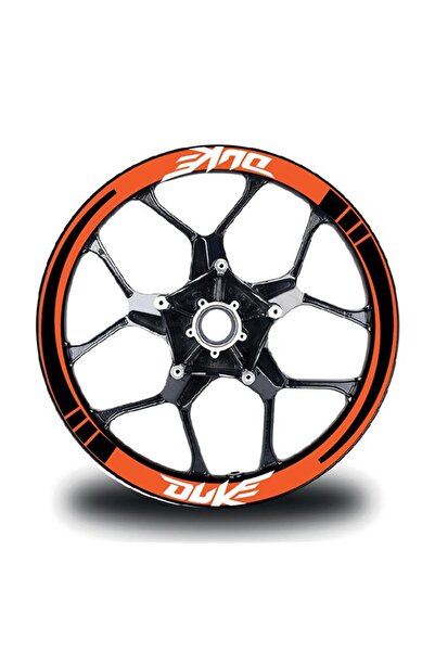Motiker Duke Yazılı Uzun Üçgen Kesim KTM Şerit Jant Sticker Etiket Modeli