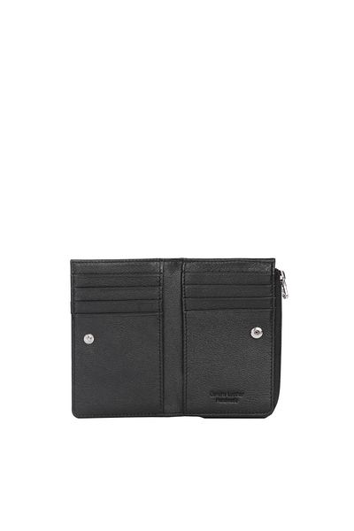 CENGİZ PAKEL Cengiz Pakel Unisex Genuine Leather Zippered Card Holder – 2512Ds – Black/Grey