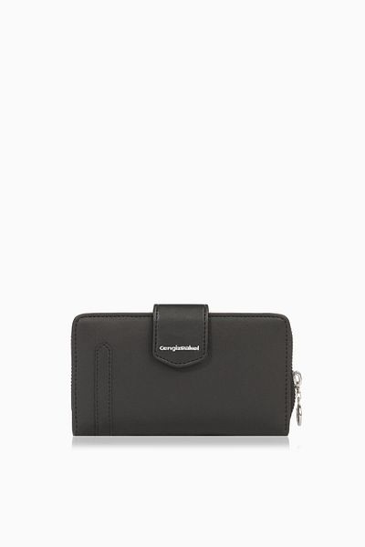 CENGİZ PAKEL Cengiz Pakel Medium Size Women's Wallet - 65256 - Black/Powder