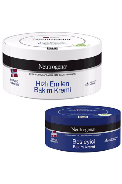 Neutrogena Besleyici Bakım Kremi 200 ml + Hızlı Emilen Bakım Kremi 300 ml
