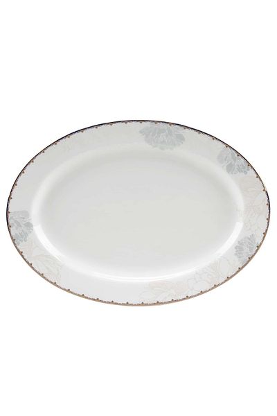 Queens 12" BONE CHINA OVAL PLATE LOTUS ZGBC042