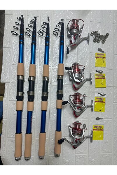 CAPTAIN 4 LÜ SAZAN OLTA SETİ 4 ADET 3,6 KAMIŞ 4 ADET 600LİK MAKİNE METAL KAFA HAZIR SET