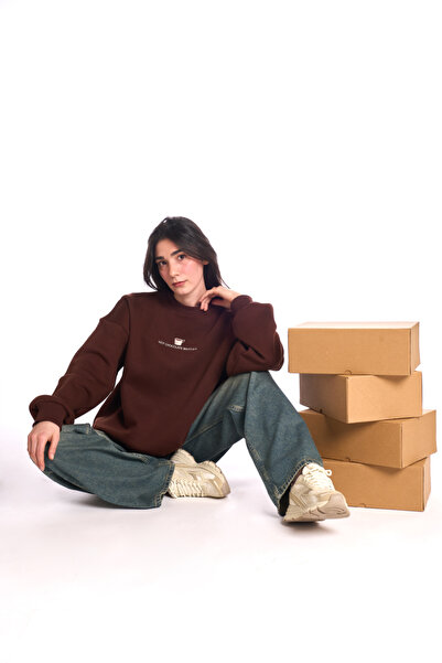 Moide Oversize Nakışlı Unisex Sweatshirt