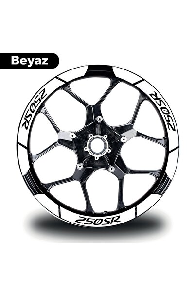 Motiker Beyaz CF MOTO 250 SR Geniş Jant Sticker Etiket Modeli