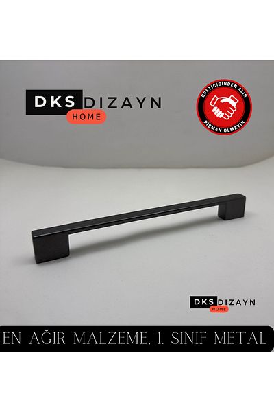 DKSDİZAYN نرجس 160-192 مللي متر ماتي أنثراسايت مقبض الصف الأول المعادن الفاخرة الحديثة المطبخ دولاب مقبض درج أربعة ثقوب
