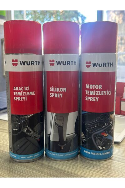 Würth SÜPER SET WÜRTH MOTOR TEMİZLEME-SİLİKON SPREY-ARAÇ İÇİ TEMİZLEME