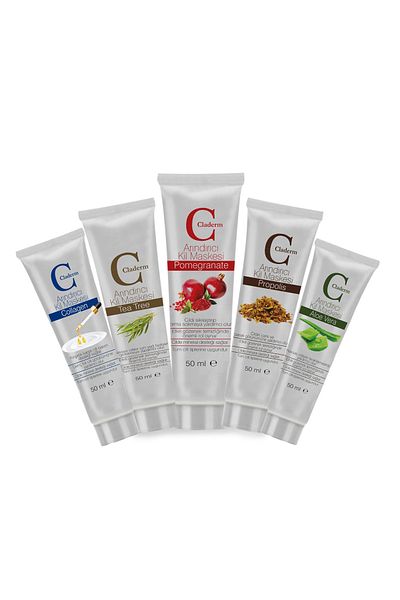 Claderm 5 عبوات 50 مل(الصبار، شجرة الشاي، الرمان، البروبوليس، الكولاجين) مجموعة