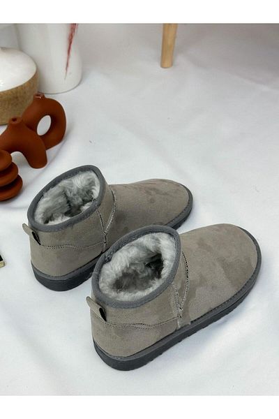 ERVANIN BUTİĞİ Gray Suede Snow Boots (mini) Women's Boots