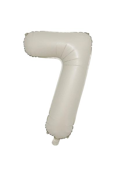 eğlencemarketi Cream Colored Number Foil Balloon - 7 (34 Inch 76 Cm)