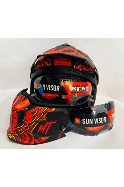 MT Streetfighter Sv Hellish B5 Modüler Motosiklet Kaskı Mat Renk