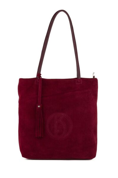 Bilik Deri Suede Bordo-Süet Kadın Omuz Çantası BLM T-01