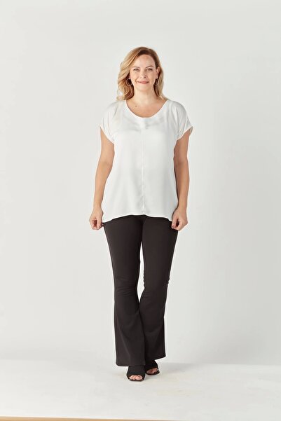 Moda Berray 3242 Yüksek Bel Toparlayıcı Ispanyol Paça Büyük Beden Dalgıç Tayt