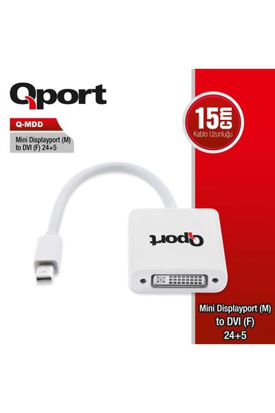 Qport Q-MDD 15 سم Mini DP(E )=>DVI(D) محول 24+5