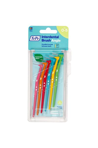 TePe Mixed 6-Piece Interface Brush with Angle Handle