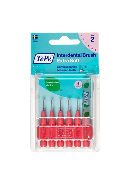 TePe Red Blister Extra Soft Interface Brush - 0.5 Mm Set of 6