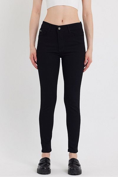 Polo State Women's Gabardine Fabric Trousers Black