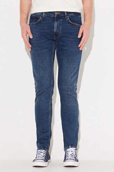 Lee Slim Fit Dar Kesim Normal Bel Dar Paça Luke Erkek Mavi Pamuklu Esnek Jean...